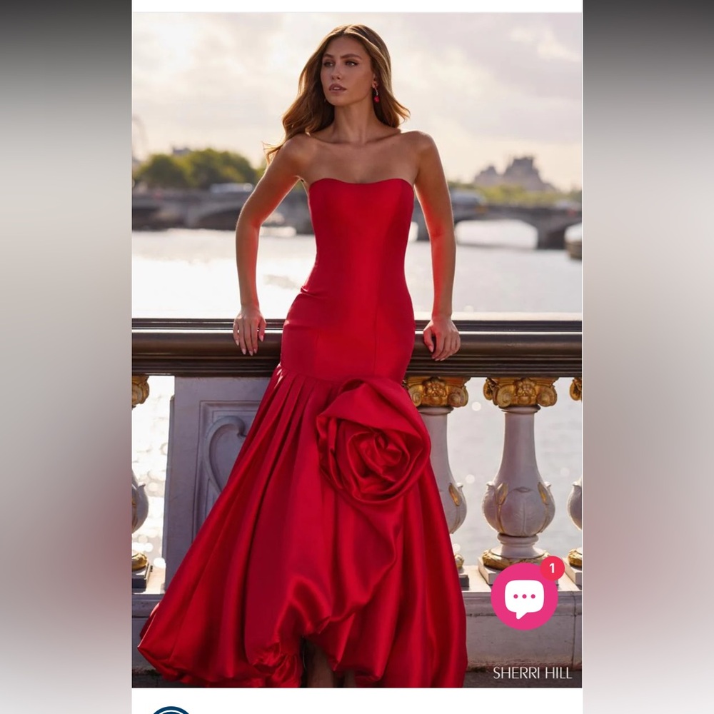 Sherri hill rosette mermaid gown. Size 2